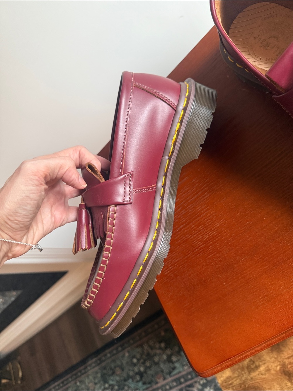 Doc Marten Ladies 9/Men’s 8 Tassel Loafers in Burgundy - Picture 8 of 10